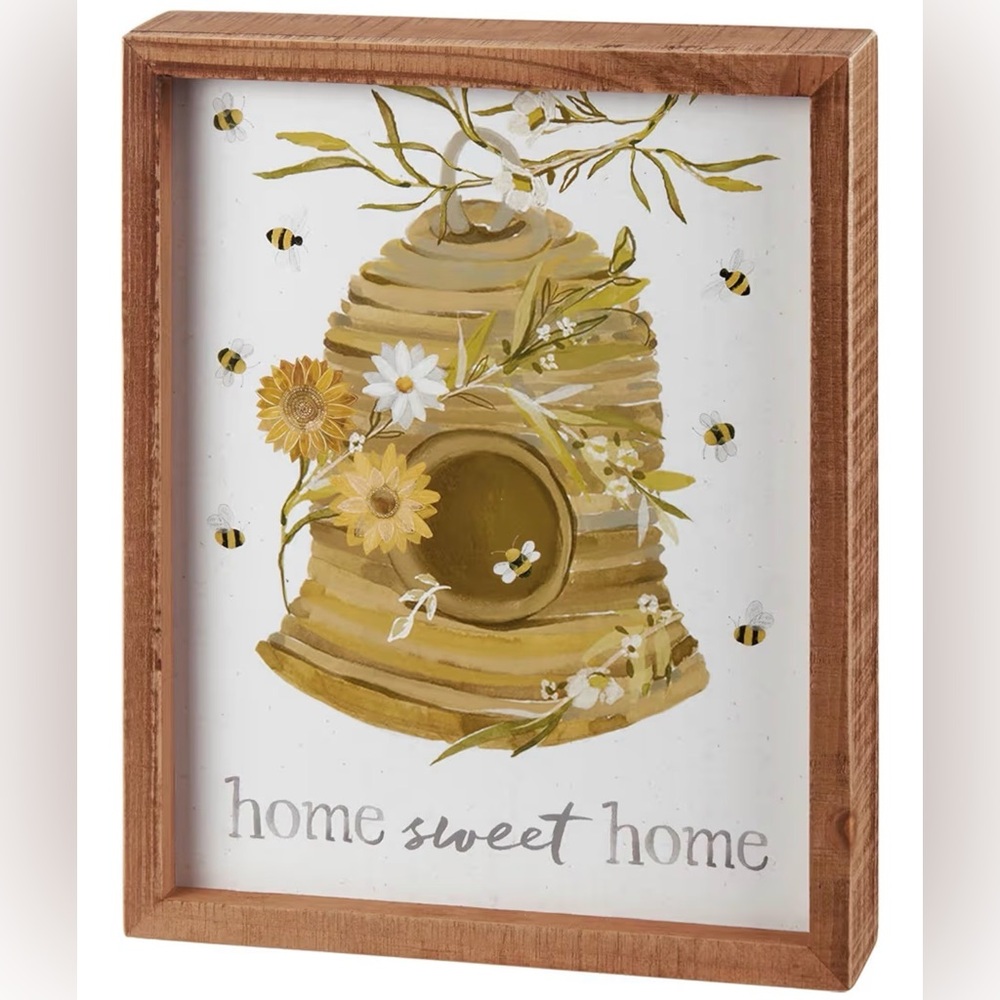 Primitives by Kathy Beehive “Home Sweet Home” Inset Box Sign